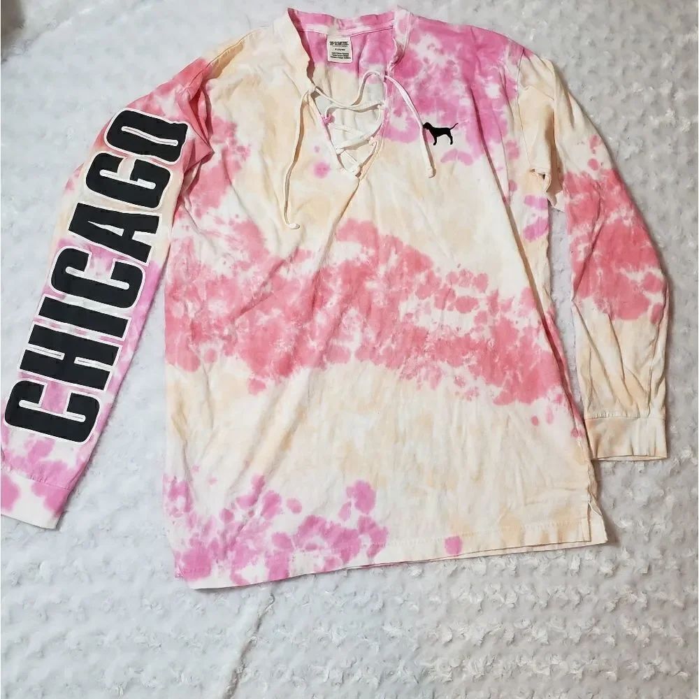 Victorias Secret PINK tie dye size medium long sleeve Chicago top